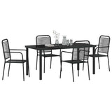 Garden Dining Set 5 pcs Black Powder-Coated Steel 3379159