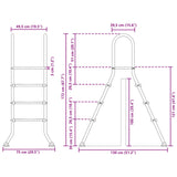 Above Ground Pool Ladder 100 cm 3-Step Stainless Steel 304 42032422