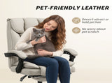 HOMCOM Pet-Friendly Faux Leather Computer Desk Chair, Executive Office Chair with Footrest and T3398P554926