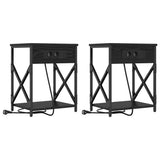 Bedside Cabinet 2 pcs Black Oak 41 x 31 x 51 cm Engineered Wood 859506
