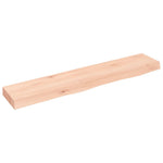 ZNTS Wall Shelf 100x20x6 cm Untreated Solid Wood Oak 363559