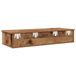 ZNTS Wall Shelf with Drawers Old Wood 100x37.5x19 cm Engineered Wood 859966