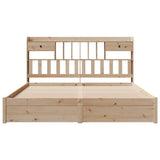 Bookcase Bed without Mattress 180x200cm Super King Solid Wood Pine 3322425