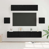 TV Cabinet Set 7 pcs Black Oak Engineered Wood 3393409