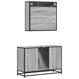 2 Piece Bathroom Furniture Set Grey Sonoma Engineered Wood 3300923