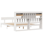 ZNTS Bookcase Bed without Mattress White 180x200 cm Super King Solid Wood Pine 3321841
