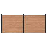 Fence Panel 2 pcs WPC and Aluminium Brown 3429457