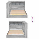 Bookcase Bed Grey sonoma 75 x 190 cm Engineered wood 3335758