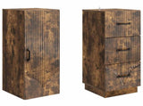 Cabinet Set 2 pcs Smoked Oak 33 x 34.5 x 87 cm Engineered Wood 3416813
