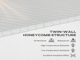 14 Pieces Polycarbonate Sheets, 121 x 61 x 0.4cm Twin-Wall Plastic Roofing Sheets, 10m Replacement T3398P315384