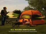 Six Man Hexagon Camping Tent with Hang Hook and Carry Bag - Orange and Blue T3398P348685