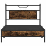 Bed Frame without Mattress Smoked Oak 100x190 cm Engineered Wood 4106884