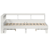 Bookcase Bed without Mattress White 120x190cm Small Double Solid Wood Pine 3324557
