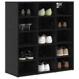 Shoe Cabinet Black Oak 77.5 x 30 x 83.5 cm Engineered Wood 875217