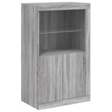 Sideboard with LED Lights Grey Sonoma 202x37x100 cm 3209189