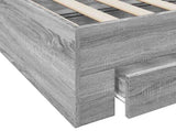 Bed Frame with Drawers without Mattress Grey Sonoma 90x190 cm Single 3280438