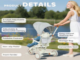 5 in 1 Kids Trike with Adjustable Toddler Tricycle with Push Handlebar, Adjustable T3398P378916
