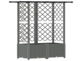 Raised Bed with Trellis and Roof Light Grey 124 x 40 x 136 cm 42032596