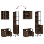 ZNTS 3 Piece Bathroom Cabinet Set Brown Oak Engineered Wood 3214739