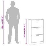Shoe Cabinet Sonoma Oak 63x24x103 cm Engineered Wood 342551