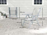 Set of Two Aluminium Folding Chairs - Light Grey T3398P327945