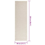 Rug ZIZUR Cream 80x250 cm Jute Look Indoor and Outdoor 4010361