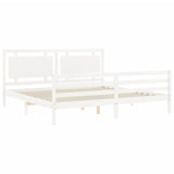 Bed Frame without Mattress White Super King Size Solid Wood 3194067