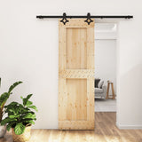 Sliding Door with Hardware Set 70x210 cm Solid Wood Pine 3203145