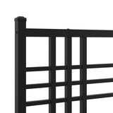 Metal Bed Frame without Mattress with Headboard Black 140x200cm 376325