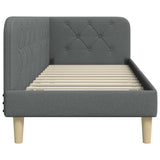Corner Bed Frame with Headboard Dark Grey 80 x 200 cm Fabric 42016554