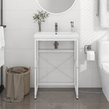 Bathroom Washbasin Frame White 59x38x83 cm Iron 338497