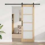 Sliding Door Natural and Black 73.5 x 211 cm 3332381