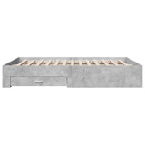 Bed Frame Concrete Grey Engineered wood Double Bed Frame 3280387