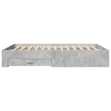 ZNTS Bed Frame with Drawers without Mattress Concrete Grey 140x200 cm 3280387