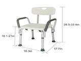 Medical Bathroom Safety Shower Tub Aluminium Alloy Bath Chair Bench with Back & Handle White 28373479