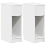 ZNTS Bedside Cabinets with Drawer 2 pcs White 20x36x60 cm 858696