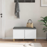 Hall Bench White 80 x 38 x 46 cm Engineered Wood and Fabric 891528
