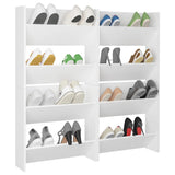 Wall Shoe Cabinets 4 pcs White 60x18x60 cm Engineered Wood 806716