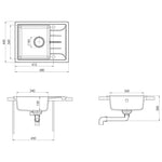 ZNTS Kitchen Sink with Overflow Hole Oval Grey Granite 147102