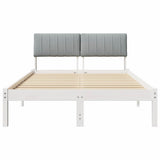 Bed frame White and light grey 120 x 200 cm Solid pine wood 878683