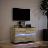 TV Wall Cabinet with LED Lights Sonoma Oak 80x31x45 cm 852287