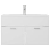 Sink Cabinet with Built-in Basin White Engineered Wood 3071279