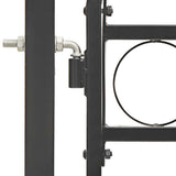 Fence Gate ASSEN with Arched Top Steel 100x175 cm Black 143087