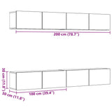 Wall Mounted TV Cabinets 4 pcs Old Wood 100x30x30 cm 3328945