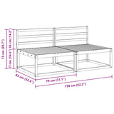 2 Piece Outdoor Middle Sofa Natural 158 x 83 x 73 cm 900536