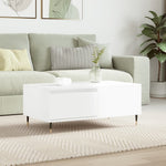 ZNTS Coffee Table High Gloss White 90x50x36.5 cm Engineered Wood 830798