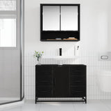 Bathroom Furniture Set 2 pcs Black Oak Engineered Wood 3402428