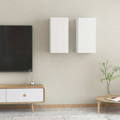 TV Cabinets 2 pcs White 30.5x30x60 cm Engineered Wood 803327