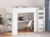 Loft Bed Frame with Desk White 90 x 200 cm Engineered Wood 3410451