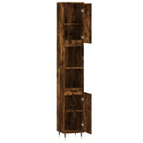 Bathroom Cabinet Smoked Oak 30x30x190 cm Engineered Wood 831529